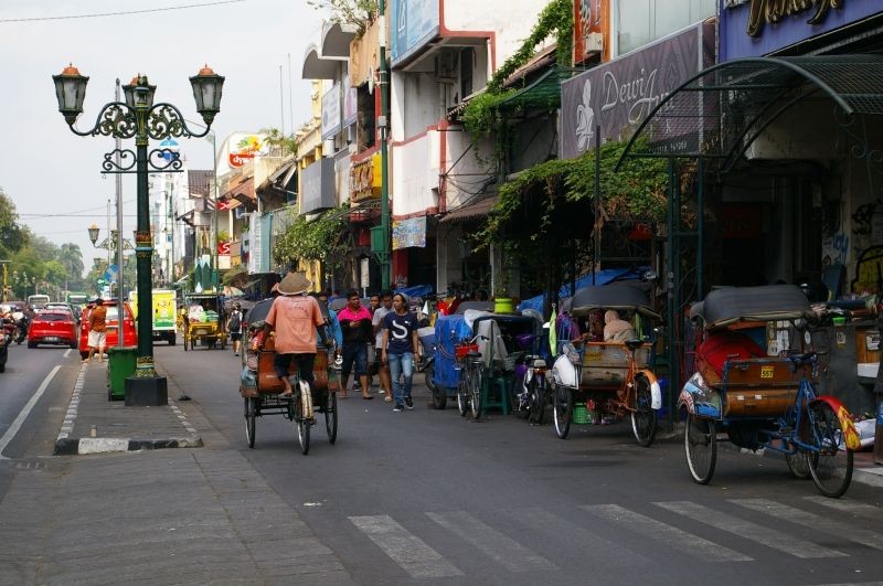 Yogyakarta, famous Malioboro street