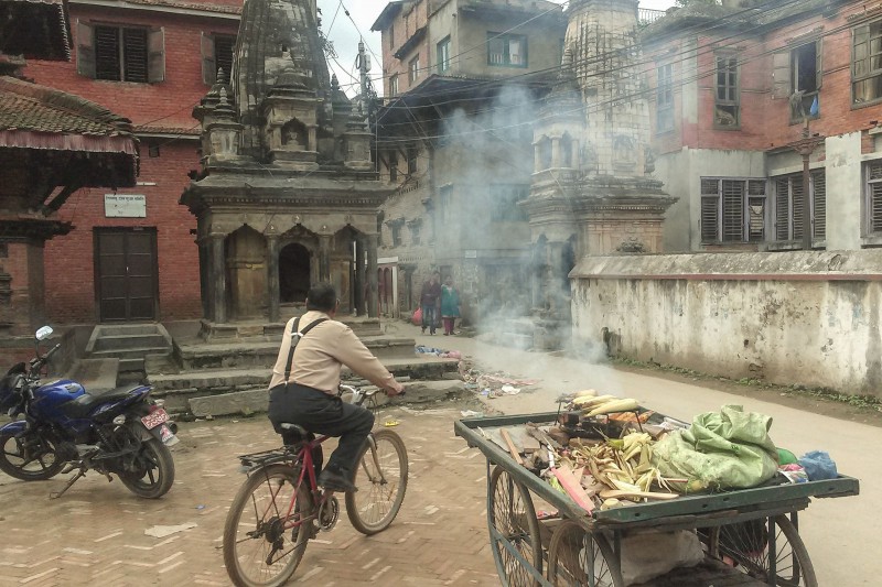 Street food-stall in Kathmandu's oldtown.