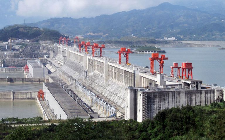 Three Gorges Dam, a hydroelectric dam in Hubei Province, China 